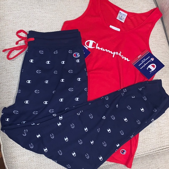 Champion Blue and red top and Pants PJ Set - Picture 1 of 3